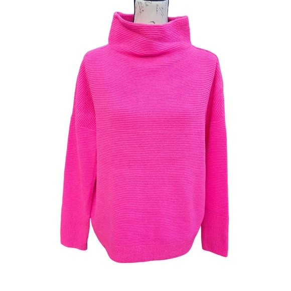 Anthropologie Sweaters - Anthropologie‎ RD Style NWT Neon Pink Ribbed Turtleneck Sweater XS